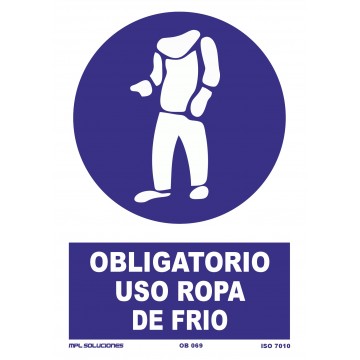 Señal: Obligatorio usar ropa de frío