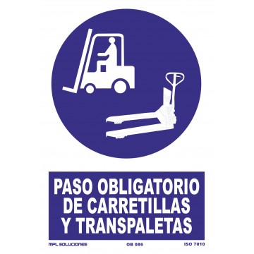 Señal: Paso obligatorio de carretillas y transpaletas