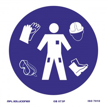 Señal: Uso obligatorio de Equipo de Protección (EPIs)