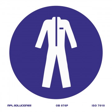 Señal: Visitas pedir ropa de protección en oficinas