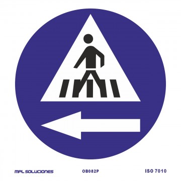Señal: Paso de peatones a la izquierda