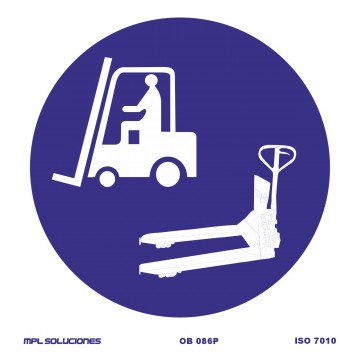 Señal: Paso obligatorio de carretillas y transpaletas