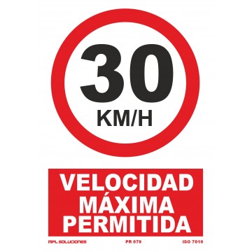 Señal: Velocidad máxima permitida 30km/h