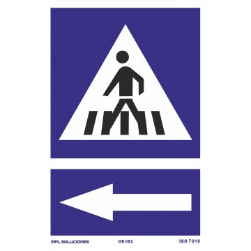 Señal: Paso de peatones a la izquierda