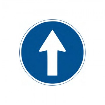 Adhesivo para suelo Dirección Obligatoria, 40 cm