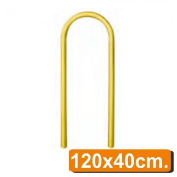 Protector horquilla lacado amarillo para peatones 120 cm x 40 cm