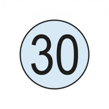 Placa Disco Nacional Limitación Velocidad 30km/h Réflex N2, Aluminio