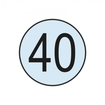 Placa Disco Nacional Limitación Velocidad 40km/h Réflex N2, Aluminio