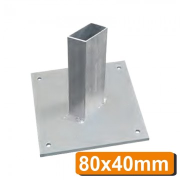Pie soporte atornillable rectangular 80x40mm