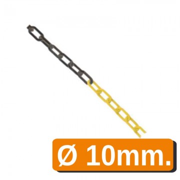 Cadena de plástico grueso 10 mm amarillo/negro ( metro )