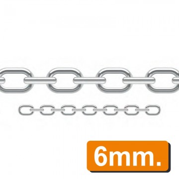 Rollo 38 m cadena metálica Señalización cincada 6 mm
