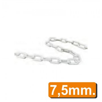 Cadena de plástico grueso 7,5 mm blanco ( metro )