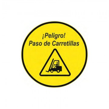 Adhesivo para suelo Paso de Carretillas, 40 cm