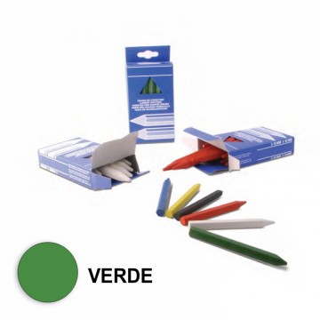 Tiza hexagonal verde, 12 unidades