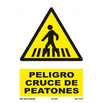Señal: Peligro cruce de peatones