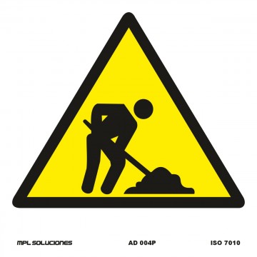 Señal: Atención obras