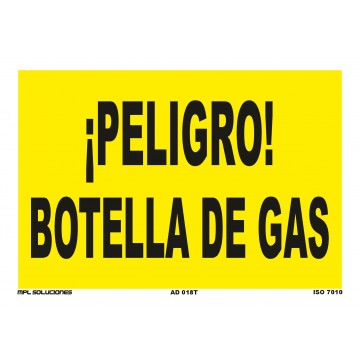 Señal: ¡Peligro! Botella de gas