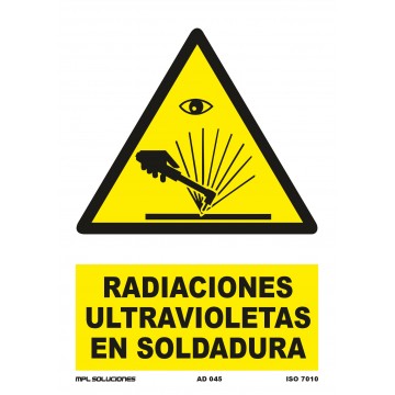 Señal: Radiaciones ultravioletas en soldadura