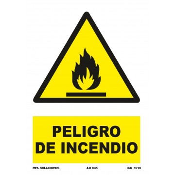 Señal: Peligro de incendio