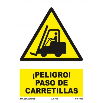Señal: ¡Peligro! Paso de carretillas