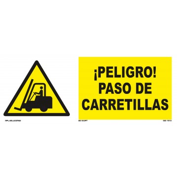 Señal: ¡Peligro! Paso de carretillas