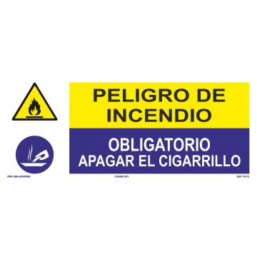 Señal: Peligro De Incendio - Apagar Cigarrillo