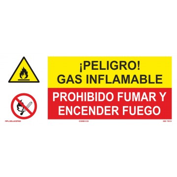Señal: Gas Inflamable - Prohibido Fumar Y Encender Fuego