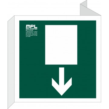 Banderola Cuadrada: Salida de emergencia abajo