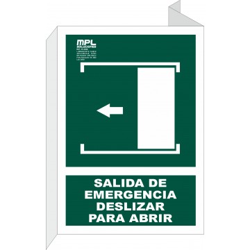 Banderola: Salida de emergencia deslizar izquierda