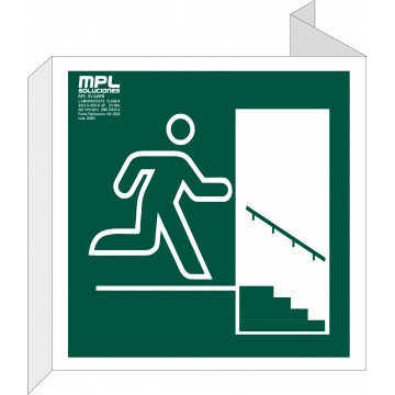Banderola Cuadrada: Salida Escalera Derecha