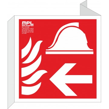 Banderola cuadrada: Equipo y conjunto de lucha contra incendios izquierda