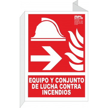 Banderola: Equipo y conjunto de lucha contra incendios derecha