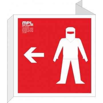 Banderola cuadrada: Traje ignífugo izquierda