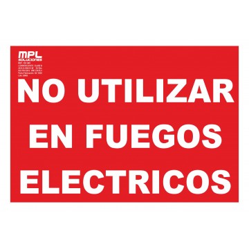 Señal: No utilizar en fuegos eléctricos