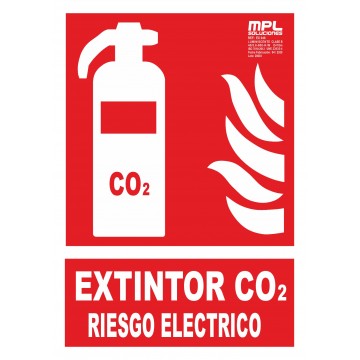 Señal: Extintor CO2 Riesgo Eléctrico