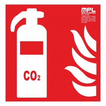 Señal cuadrada: Extintor CO2 Riesgo Eléctrico