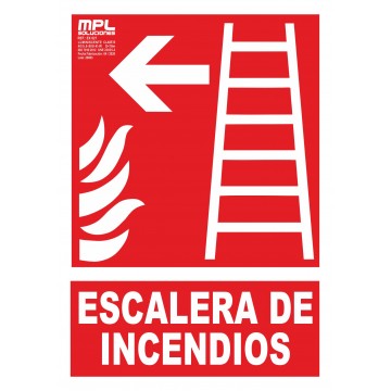 Señal: Escalera de emergencia izquierda