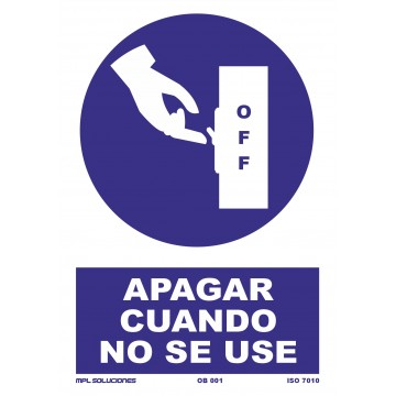 Señal: Obligación apagar cuando no se use