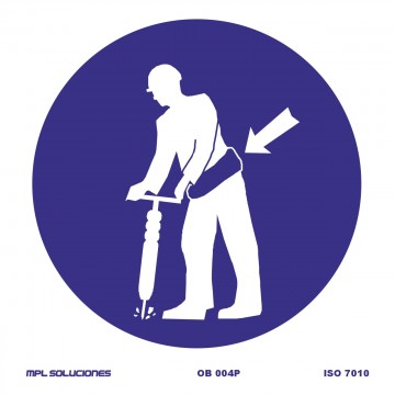 Señal: Uso obligatorio de protección lumbar