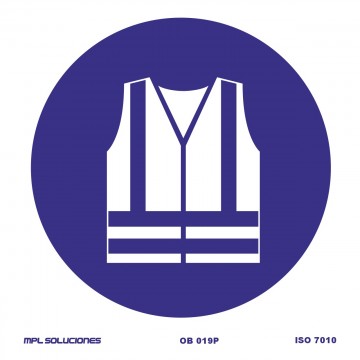 Señal: Uso obligatorio de chaleco reflectante