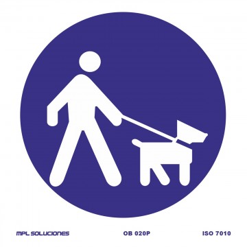 Señal: Obligatorio llevar a los perros sujetos