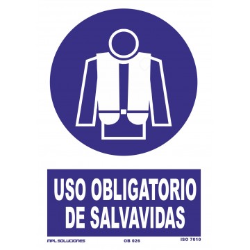 Señal: Uso obligatorio de salvavidas