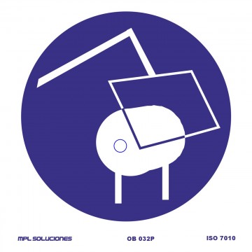 Señal: Obligatorio el uso de protector de mola