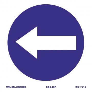Señal: Dirección obligatoria hacia la izquierda
