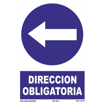 Señal: Dirección obligatoria hacia la izquierda
