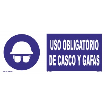 Señal: Uso obligatorio de casco y gafas