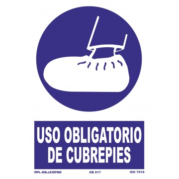 Señal: Uso obligatorio de cubrepiés