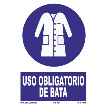 Señal: Uso obligatorio de bata