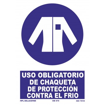 Señal: Uso obligatorio de chaqueta de protección contra el frio