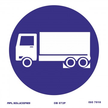 Señal: Obligatorio calzar el camión